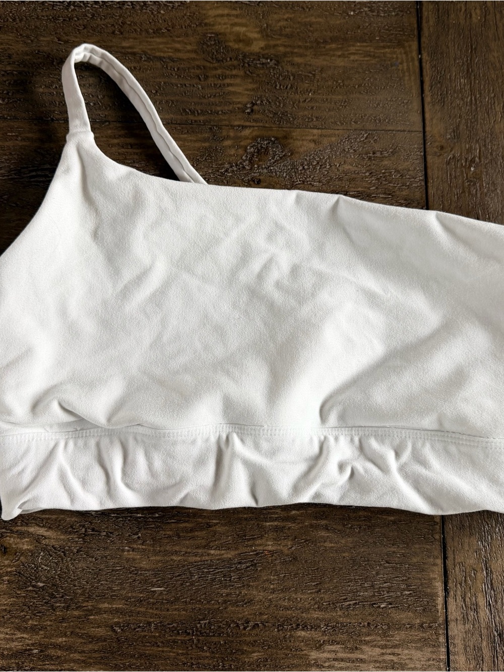 Beyond Yoga White One-Shoulder Bralette